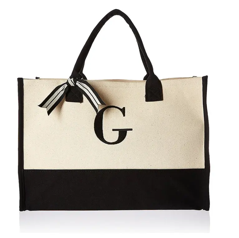 حقيبة الشاطئ الأولية من القماش ذات حجم كبير قابلة للطباعة بشعار مخصص حقيبة نسائية هدية منقوش عليها أحادي اللون للشحن