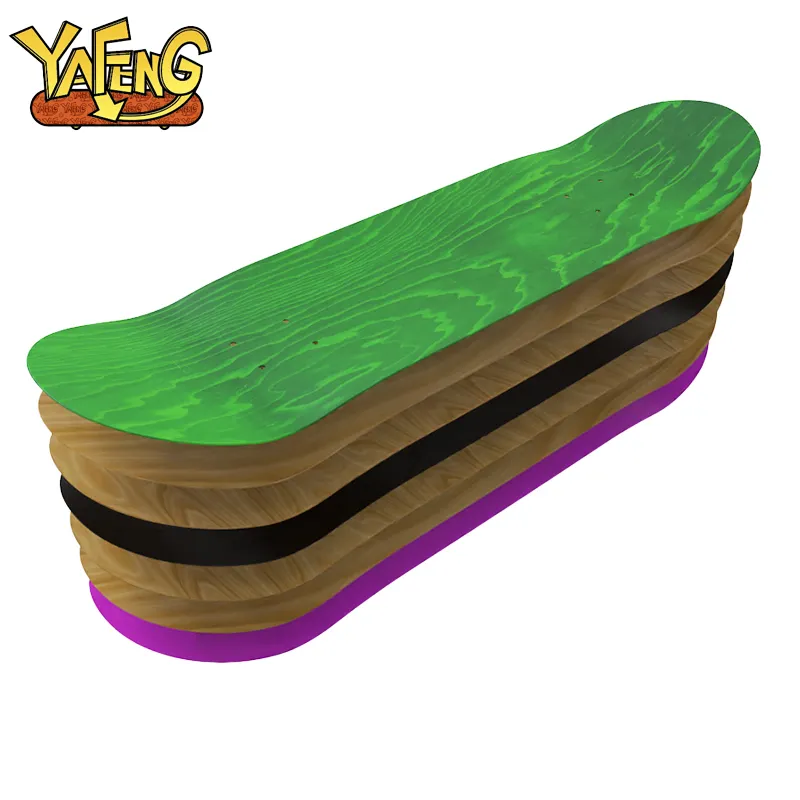 Yafeng Hersteller Custom Skateboard 7 Schichten Tiefes konkaves Holz 100% kanadisches Ahorn Skateboard Blank Skateboard Deck