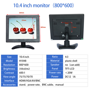 POS 10.4インチ液晶モニター800*600液晶ディスプレイパネルデスクトップモニタータッチスクリーンHD-MI VGA BNC USB - Product Image 6