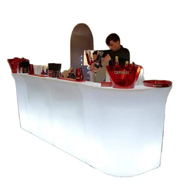 Modern 16 Colors Changing Plastic Recarregável Impermeável Iluminado Móveis Led Bar Counter Table