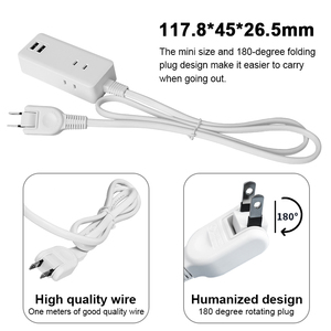带6个端口和3个Usb端口的通用电源板接地延长线插座适配器 - Product Image 3