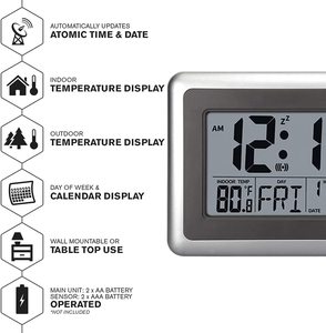 Buona vendita orologio digitale di Design moderno grande Display Radio controllo temperatura calendario digitale orologio da parete - Product Image 3