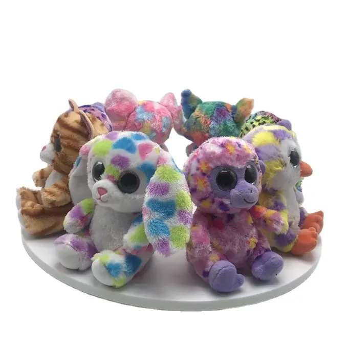 Peluches de ojos grandes para niños, juguetes de animales de peluche, precio barato, disponible