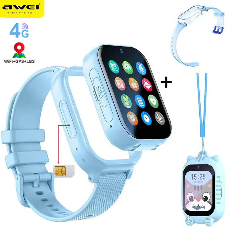 Awei H29 Smart Watch 4G Sim Card bambini ragazzi chiamata impermeabile bambini telefono GPS integrato montre Intelligente Pour Enfants