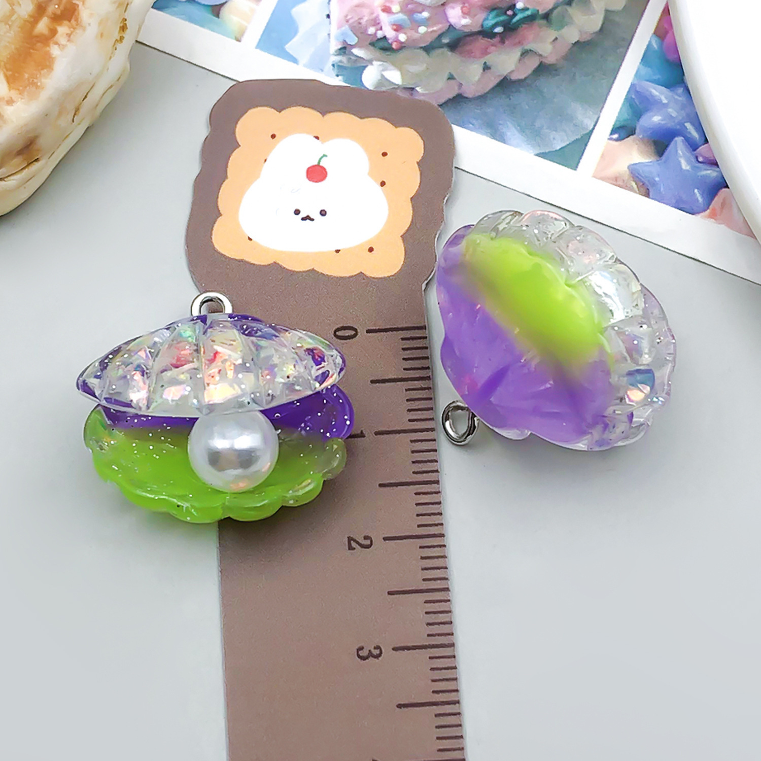 Purple Clear Iridescent Shell 22x24x17mm 3.5g-23833