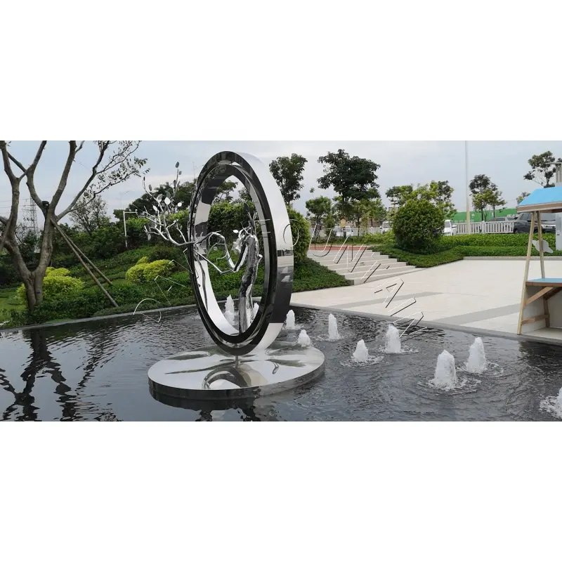 Modern tasarım paslanmaz çelik heykel su çeşmesi açık bahçe çeşme su güz