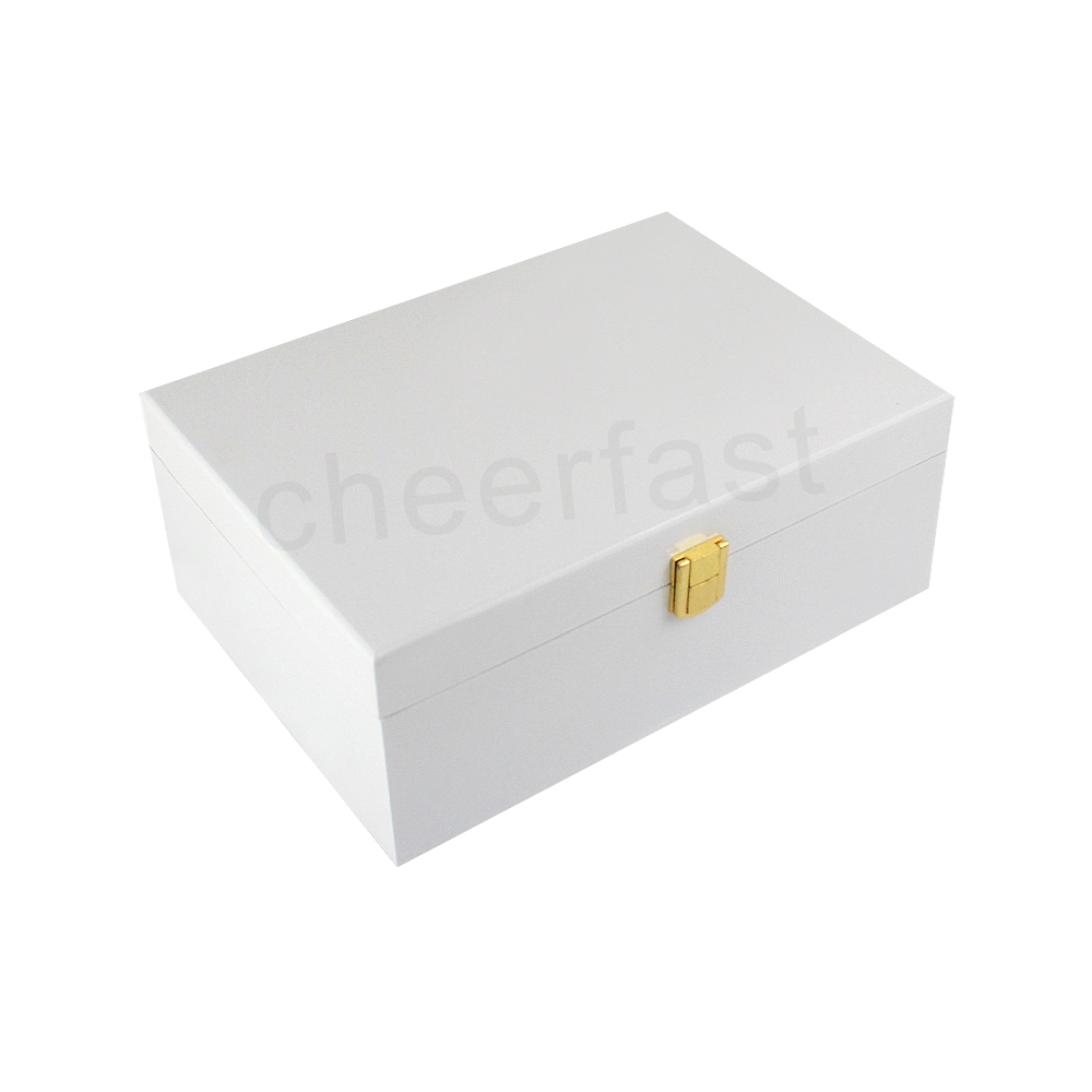 Caja de madera de MDF blanco personalizado