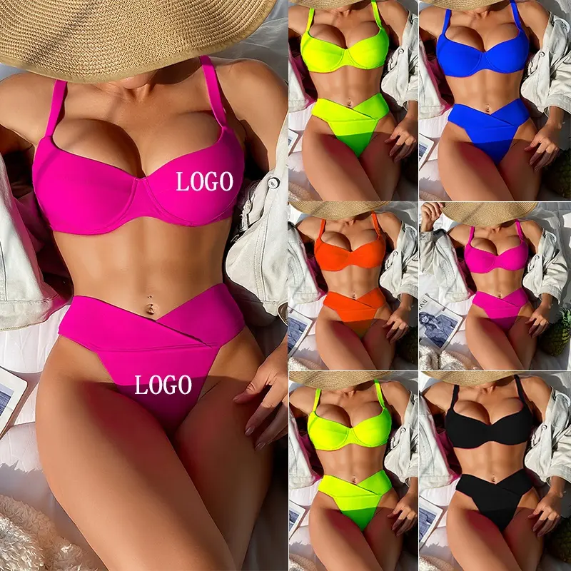 Vendita calda costumi da bagno firmati 2024 per ragazze costumi da bagno marche famose costumi da bagno personalizzati Bikini Oem estate ragazze costumi da bagno