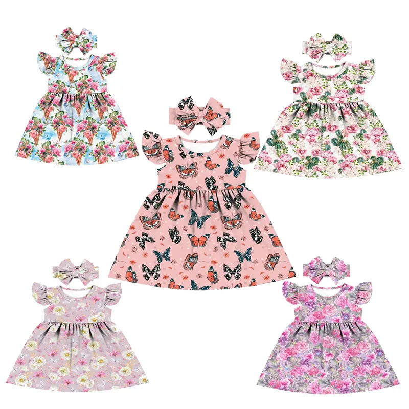 Vestidos de princesa informales para fiesta de cumpleaños, ropa de bebé con diseños de flores para niña pequeña, verano 2023