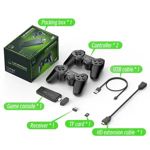 M8คอนโซลเกมในตัว20000 + 64GB คอนโทรลเลอร์ไร้สายแบบสองคน2.4G Stick 4K HD PS1 GBA สำหรับเด็กของขวัญคริสต์มาส - Product Image 6