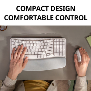 バーゲングッズオリジナルLogitechWaveキーUsbデュアルモードバックライトPcコンピュータースプリット充電式ワイヤレス人間工学に基づいたキーボード - Product Image 3
