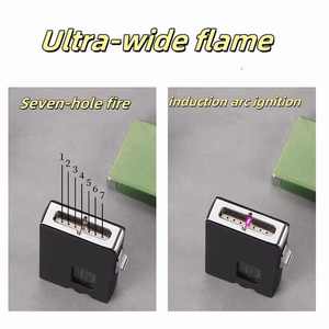 New Personalized Gravity Shake Sensor Seven-hole Metal Lighter Butane Refillable Lighter with Visible <strong>LED</strong> <strong>Transom</strong> - Product Image 6