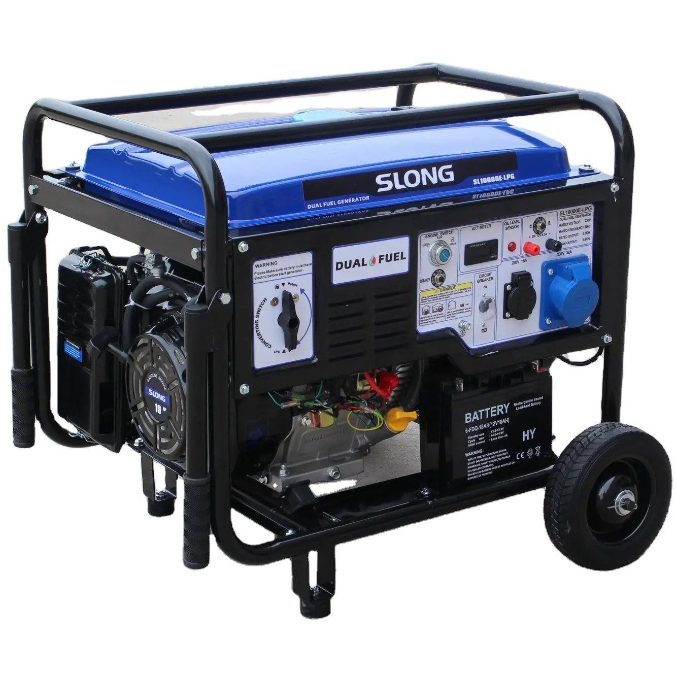 Generador de gas dual, arranque eléctrico de 5kw 6kw 7kw 8kw 9kW venta al por mayor, SL-6500-DF