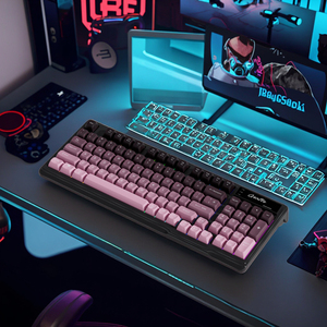 94Key RGB 2,4G Tri-Modos inalámbricos con pantalla TFT Teclas esféricas y teclado de computadora de estructura empaquetada para computadora portátil para juegos