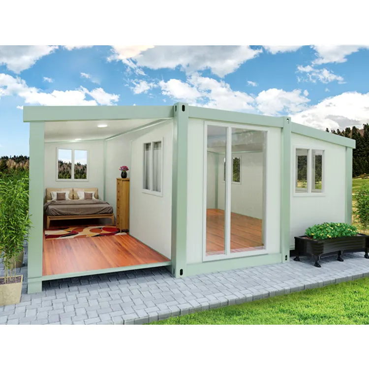 Erweiterbare Stahlbau häuser Fertighaus Luxus moderne Villa vorgefertigte modulare Container Fertighäuser 3 Schlafzimmer