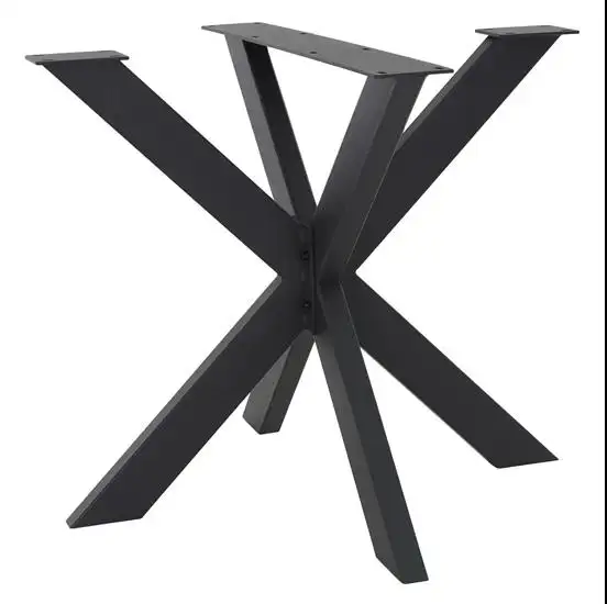 ओम ओडीएम फर्नीचर पैर ब्लैक स्टील टेबल पैर एक्स कास्ट आयरन कॉफी डाइनिंग टेबल बेस टेबल बेंच के लिए गढ़ा आयरन धातु पैर