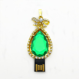 Mới Nhất Đá Quý Món Quà Đặc Biệt Tình Yêu Trái Tim Đá Quý Pendrive Kim Loại Vòng Cổ Tinh Thể Kim Cương Memory Stick - Product Image 5