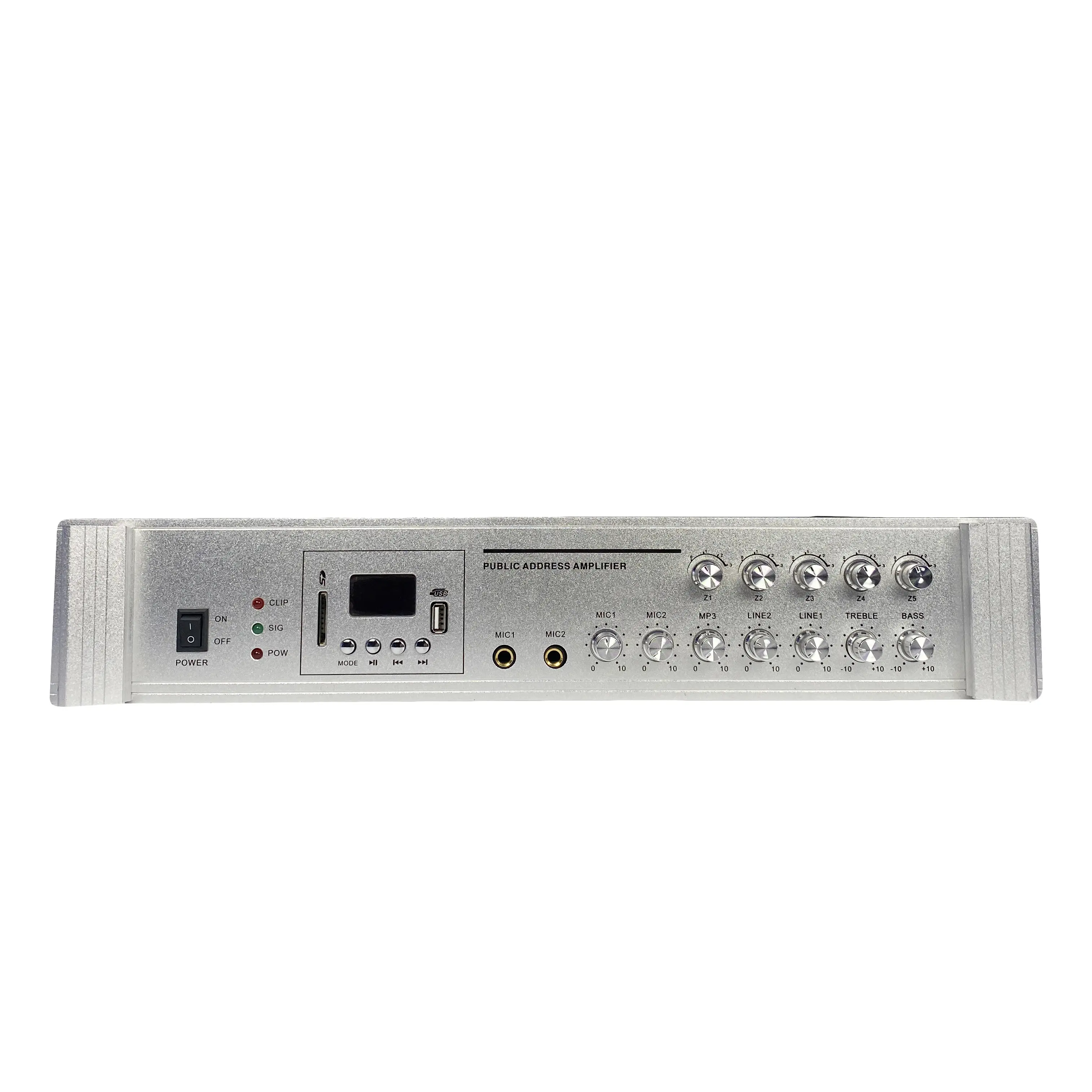 Profesyonel genel seslendirme sistemi MP-VCM100 5 bölgeleri 100 watt karıştırma PA amplifikatör