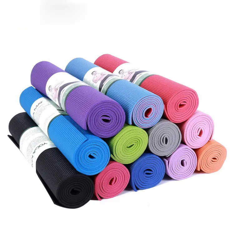 Tapete antiderrapante colorido de pvc, tapete de yoga de 4mm de pvc com logotipo personalizado, eco amigável e orgânico, 2021