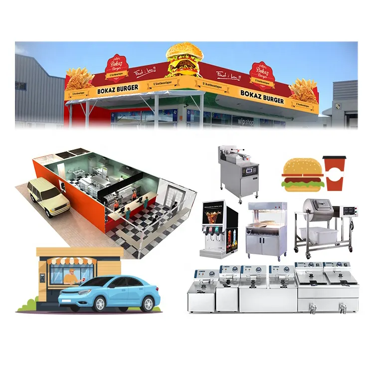 KFC Kit Completo de Solução Máquina Comercial de Cozinha para Restaurantes Equipamentos de Catering Fast Food
