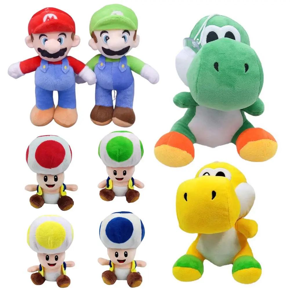 25cm Super Mario Bros Luigi peluche bambola gioco Anime peluche per bambini regali di compleanno talk Toy