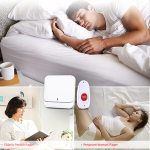 2 transmisor 1 receptor Audio inalámbrico Doorphone SOS Caller Funciones de cuidado de ancianos Sistema de seguridad para el hogar Botón de cordón Intercomunicador - Product Image 5
