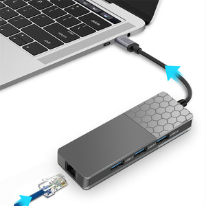 Tip c çok fonksiyonlu USB Hub 7 in 1 USB C için Gigabit Ethernet RJ45 Hub SD/TF kart yuvaları ile çoklu bağlantı adaptörü - Product Image 3