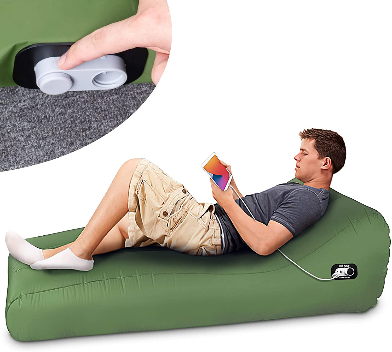 Camping Self-inflated Loungers Glamping Beach Inflatable Air Sofa Bed