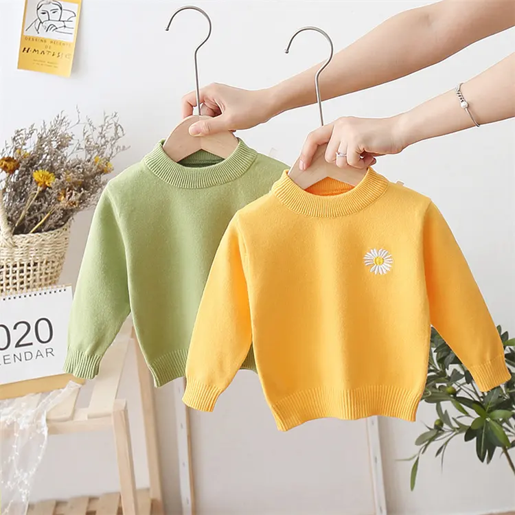 new fashion 0-5years newborn baby winter autumn long sleeve solid knitting o-neck top fall clothing toddler girl sweater