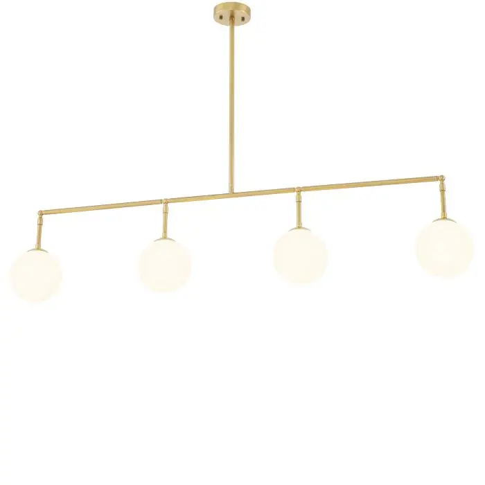Lámpara de techo con forma de globo de cristal, colgante móvil de luces LED G9 de diseño minimalista nórdico, de Metal dorado y blanco