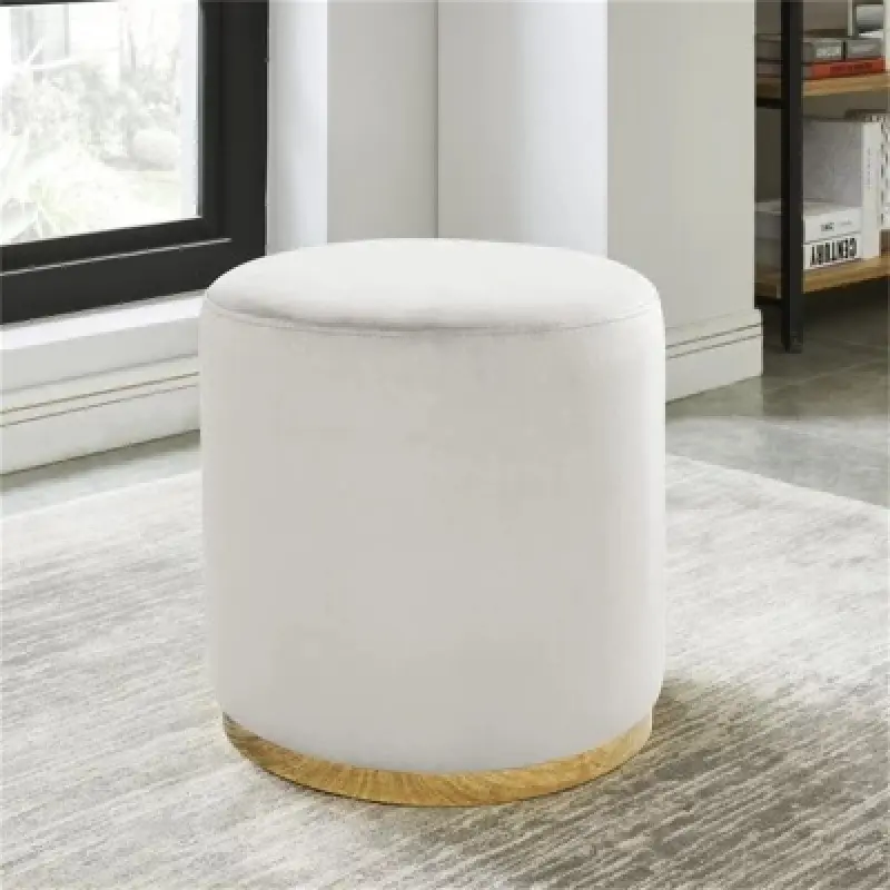 Velluto Ottoman Poggiapiedi Rotonda Pouf Pouf