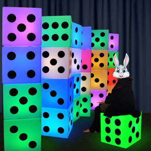 Tùy Chỉnh <span class=keywords><strong>LED</strong></span> Light Up Nội Thất Cube Seat Nhựa Glow Cube <span class=keywords><strong>Dice</strong></span> Phân - Product Image 6