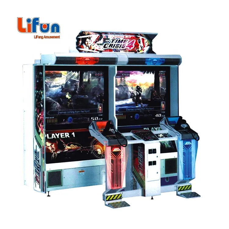 Aire de jeux intérieure 2 joueurs Coin Operated Arcade Time Crisis 4 gun Shooting Game Machine For Game Centre