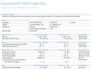 HDPE reçine ExxonMobil HDPE HMA 016 yüksek yoğunluklu polietilen plastik hammadde HDPE granülleri plastik peletler konteyner için - Product Image 2