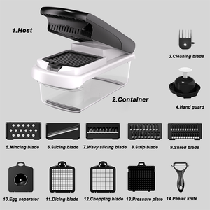 13/14 1 çok fonksiyonlu mutfak Gadget plastik sebze kıyıcı manuel sebze kesici meyve patates dilimleme rende - Product Image 5
