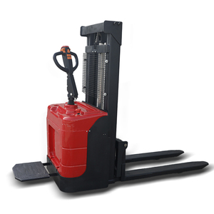 Precio al por mayor de fábrica Carga 1500kg 2000kg Elevada 1,6 M 2M Apilador eléctrico Stand-On para transporte y descarga de muelle - Product Image 1