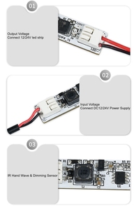 Без припоя, DC12V, 24 В ИК-датчик, ручной переключатель, с затемнением волны, печатная плата для алюминиевого профиля, светодиодная лента - Product Image 4