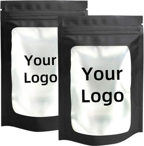 Tùy chỉnh in Chứng Khoán Đỏ đen trắng có thể khóa lại túi khóa zip kim loại bao bì túi mờ cửa sổ dây kéo đứng lên túi - Product Image 1