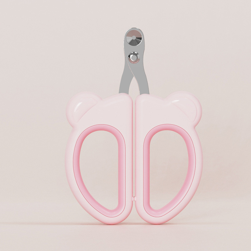 Ciseaux aveugles en forme d'ours - Rose (emballage sachet à bulles)