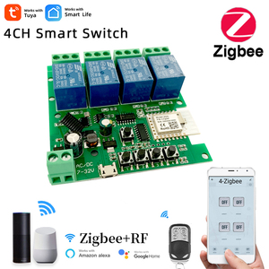 4 Channel Tuya <strong>Zigbee</strong> Smart Switch Module DIN Rail Remote <strong>Control</strong> RF433 Receiver WIfi Relay Works with Alexa Google <strong>Zigbee</strong> Hub - Product Image 2