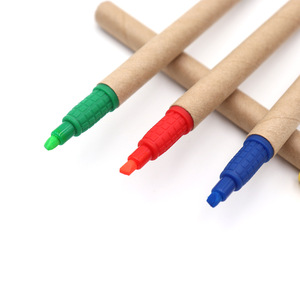 Baixo preço reciclar papel reutilizável caneta com logotipo personalizado duplo uso Eco Friendly caneta para promoção