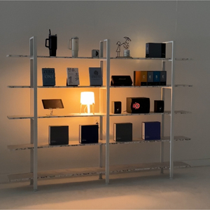 Étagère ouverte coréenne Bibliothèque murale flottante Design pour salon/étude Finition en bois naturel et aménagement personnalisable Fabriqué en Corée - Product Image 6