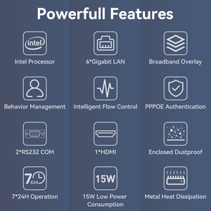 Intel Core I3 I5 I7 4 Gigabit LAN Mini PC Pfsense Fanless Linux <strong>Network</strong> Gateway Firewall Router - Product Image 4