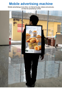 Promozione 27 pollici di grandi dimensioni ad alta definizione schermo <span class=keywords><strong>LCD</strong></span> zaino cartellone per strada pubblicità pubblica attrezzature di controllo App