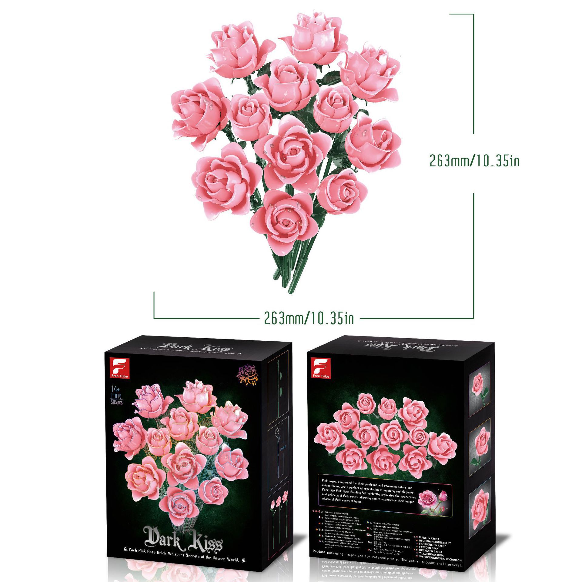 11019-roses roses-800g-couleur en boîte