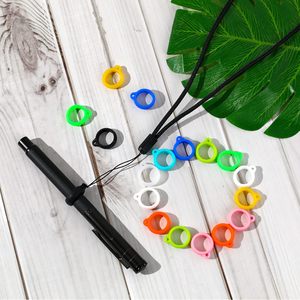 工厂制造商挂绳笔筒定制挂绳带橡胶硅圈聚酯挂绳笔筒