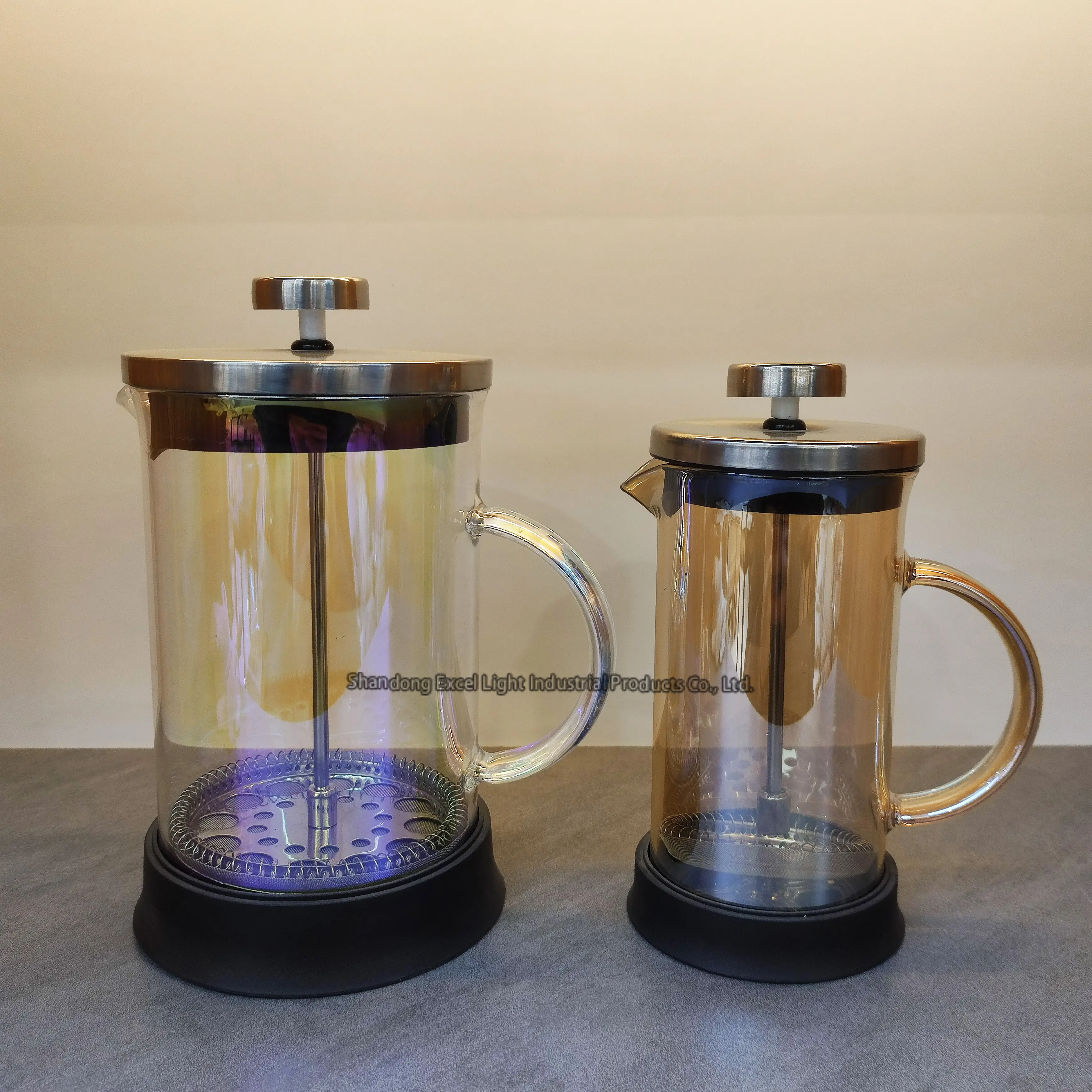 French Press Coffee Maker Pot, Double Wall Borosilicate Glass 304 Stainless Steel Clear Coffee Press