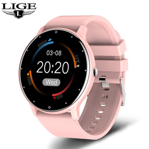 LIGE smt001 yeni akıllı saat erkekler tam dokunmatik ekran spor spor izle IP67 Android ios için su geçirmez smartwatch erkekler