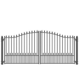 Modern Wrought Iron Gate <strong>Fence</strong> Elegant 3D Design with Galvanized Metal Frame for Driveway Outdoor Garden or <strong>Pool</strong> - Product Image 2