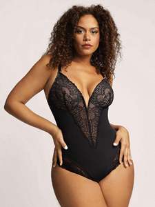 Popüler V boyun kolsuz Backless Bodysuit Shapewear karın kontrol dantel korse sıkıştırma popo Thongs özelleştirilebilir Logo Tops - Product Image 5